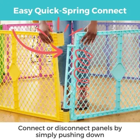 Toddleroo by North States Superyard Colorplay 6 Panel Freestanding Baby Playard - Bright image {4}