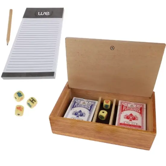 WE Games Aces & Spades Wood Card & Poker Dice Box image {2}
