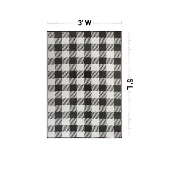 World Rug Gallery Buffalo Plaid Reversible Plastic Outdoor Rugs image {11}