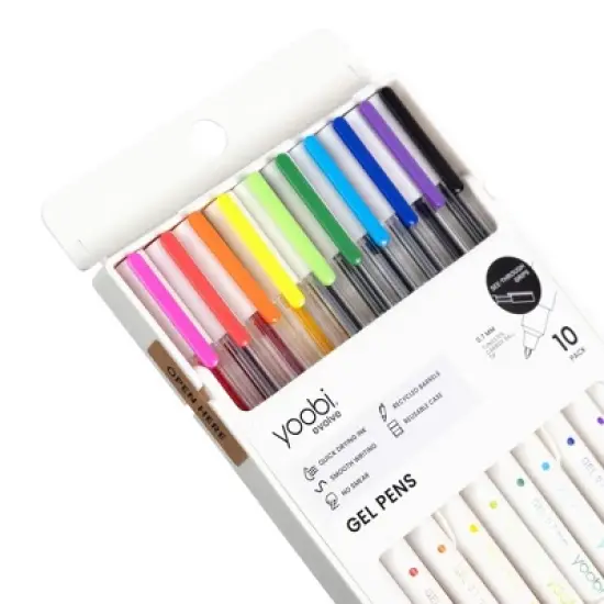 Yoobi Evolve 10pk Gel Pens See-Through Barrel 0.7mm color Ink image {6}