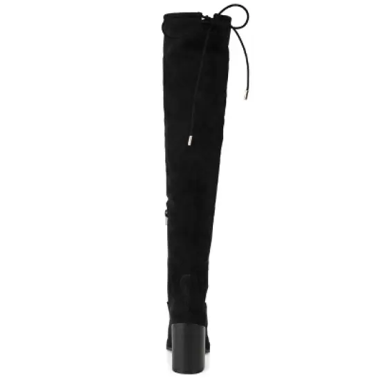 Journee Collection Womens Paras Tru Comfort Foam Stacked Heel Over The Knee Boots image {2}