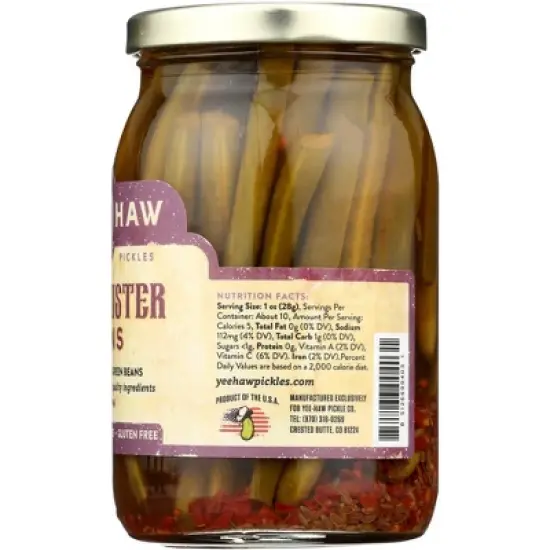 Yee-Haw Pickle Co. Bronc Buster Pickled Green Beans - Case of 6/16 oz image {4}