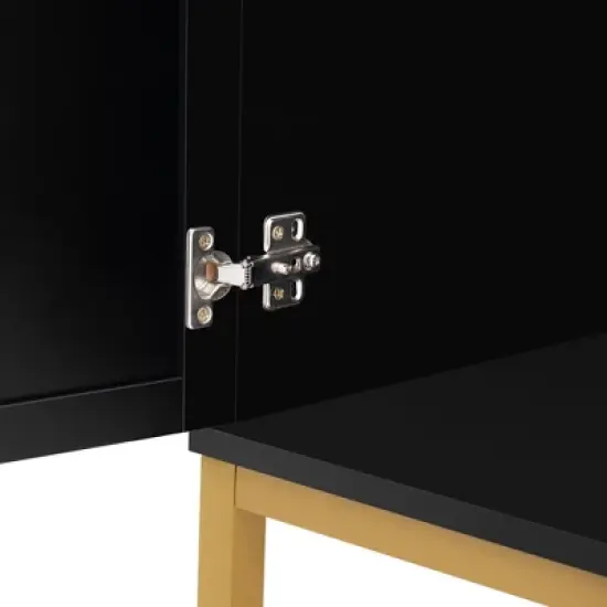 Sideboard With Faux Rattan Door And Metal Legs - ModernLuxe image {11}