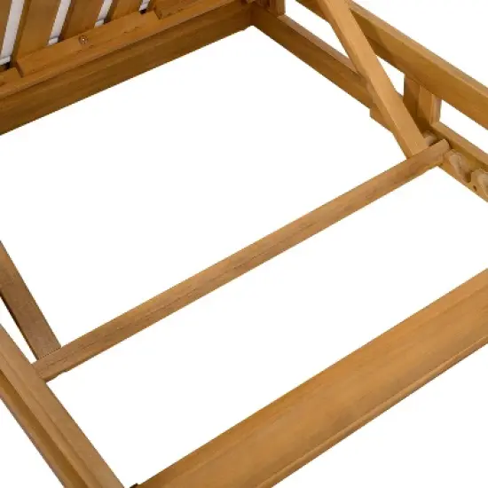 Christopher Knight Home Alfred Outdoor Acacia Wood Adjustable Chaise Lounge with 3-Fold Water-Resistant Cushion image {7}