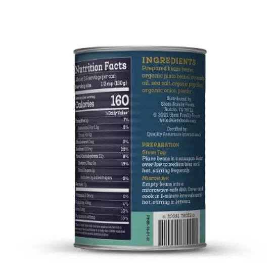 Siete Vegan Refried Pinto Beans - 16oz image {1}