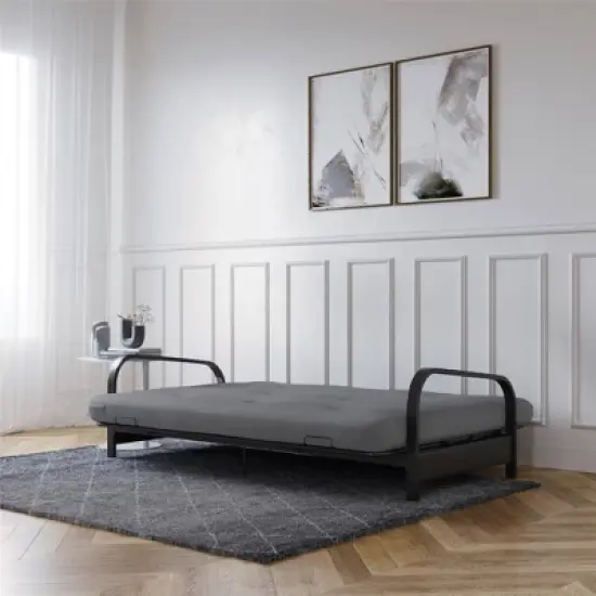 Full 6" Mae Thermobonded High Density Polyester Fill Futon Linen Mattress - Room & Joy image {2}