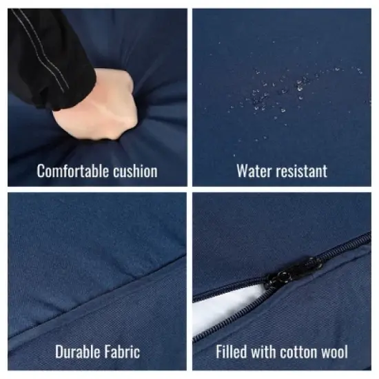 FIONECA All-Weather 5-Piece Patio Dining Set with Acacia Wood Table Top & Umbrella Hole, Light Gray Rattan Outdoor Conversation Set image {8}