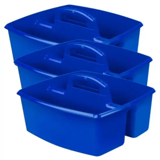 Storex Large Caddy, Blue, Pack of 3 image {3}