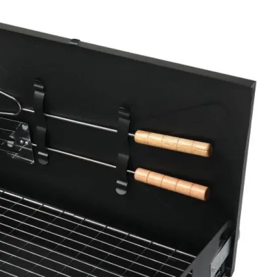 Winado Portable Square Charcoal Grill in Black image {3}