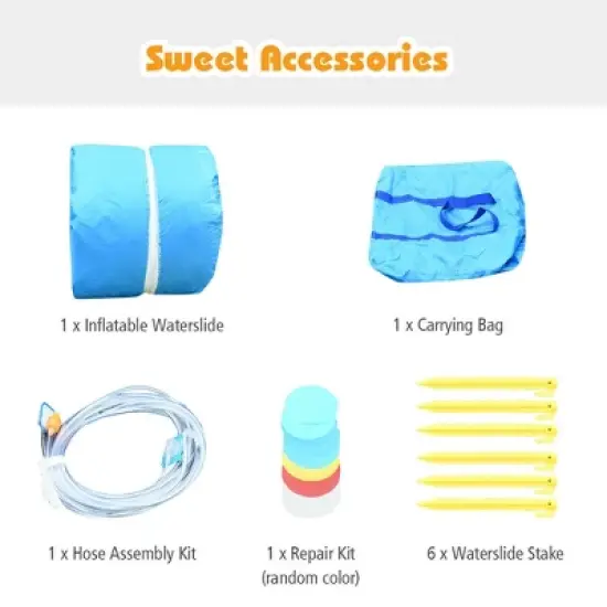 Costway Inflatable Water Slide Crab Dual Slide Bounce House Splash Pool W/ 950W Blower image {5}