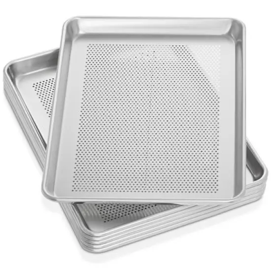GRIDMANN Commercial Grade Aluminium Cookie Sheet Baking Tray - 6 Pans image {9}