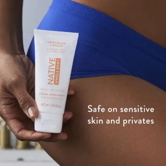 Native Whole Body Cream Deodorant - Sweet Peach & Nectar - Aluminum-Free - 3oz image {6}