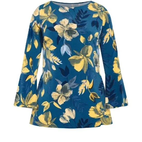 Women's Plus Size Brenda Print Tunic - midnight bloom | EVANS image {3}