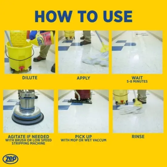 ZEP Zep Heavy-Duty Floor Stripper Concentrate &ndash; Removes Heavy Polish Buildup &ndash;- 5 Gallon (Case of 1) image {5}