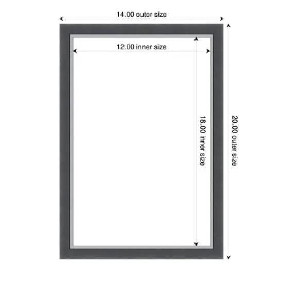 Amanti Art Eva Black Silver Thin Framed Dry Erase Magnetic Board image {4}