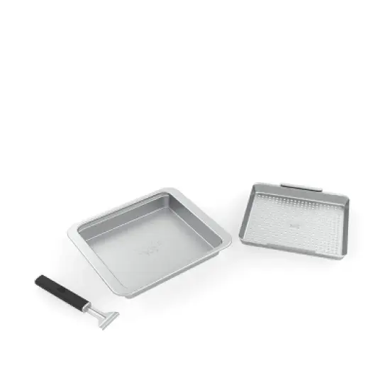 Yukon Glory BBQ 'N SERVE Wide Basket Set - BBQ Grill Basket - The Grilling Basket Includes a Serving Tray & Clip-On Handle image {3}