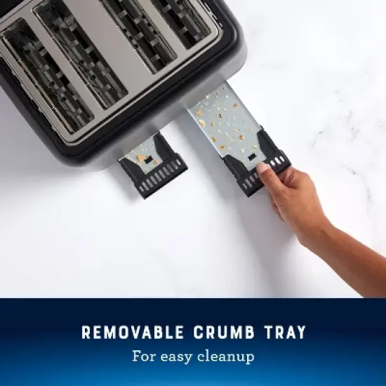 Oster 4-Slice Toaster With Extra-Wide Slots Black: Bagel & Bread Toaster, 1560W, Kitchen Aid, Spot Clean image {5}