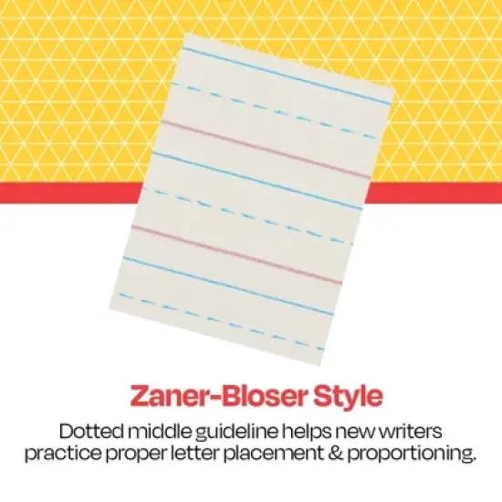 School Smart Zaner-Bloser Paper, 1/2 Inch Ruled, 8 x 10-1/2 Inches, 500 Sheets image {4}