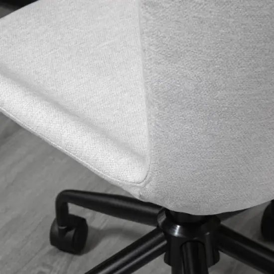 Vinsetto Home Office Chair, Swivel Task Chair with Adjustable Height and Armless Design for Small Space, Living Room, Bedroom, Light Gray image {5}