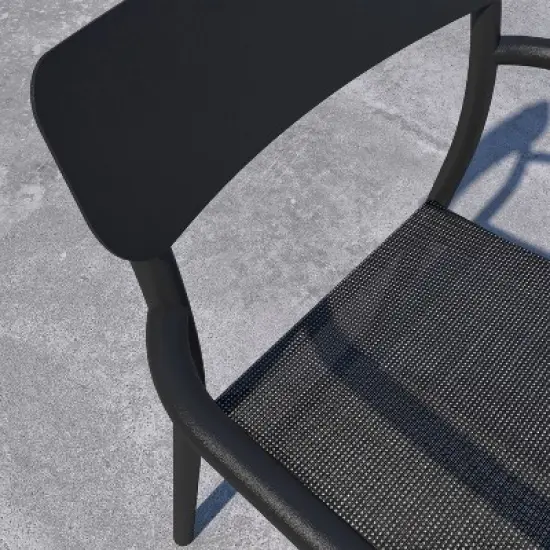 Amazonia Axe 7pc Aluminum Rectangular Patio Dining Set Black image {5}