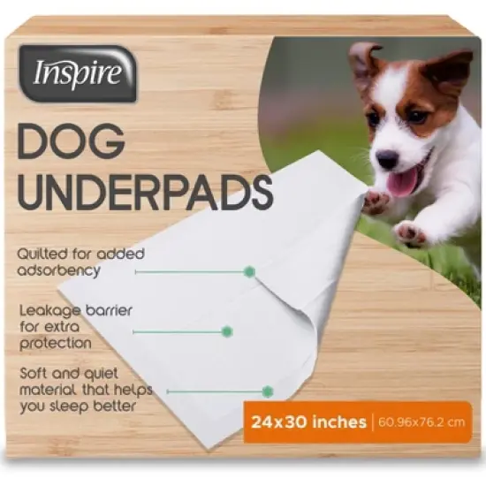 Inspire White Disposable Pet Underpads for Dogs & Cats, Super Absorbent Leak Proof image {8}