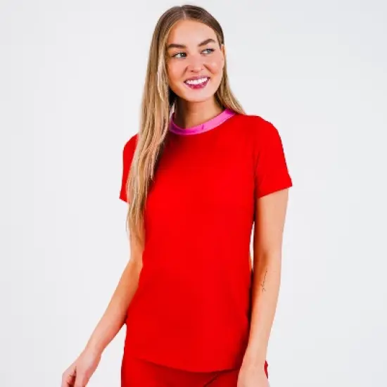 Calypsa Womens Mock Neck Color Block Rash Guard image {1}