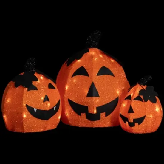 Northlight LED Lighted Jack O' Lantern Outdoor Halloween Decorations - Warm White - Set of 3 image {6}