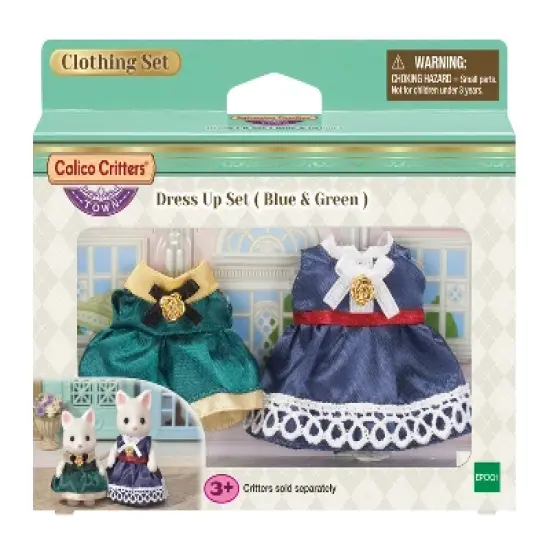 Calico Critters Town Series Dress Up Set, Blue and Green Fashion Doll Accessories image {3}