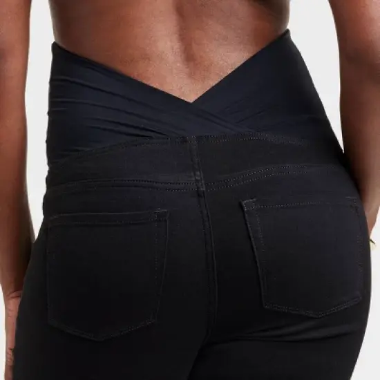 High-Rise Over Belly Skinny Maternity Pants - Isabel Maternity by Ingrid & Isabel&trade; Black image {4}
