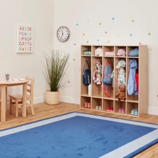 ECR4Kids Streamline 5-Section Coat Locker, Classroom Furniture, Natural image {6}