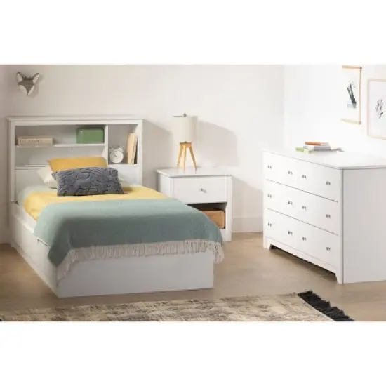 Twin Vito Bookcase Headboard   Pure White  - South Shore image {1}