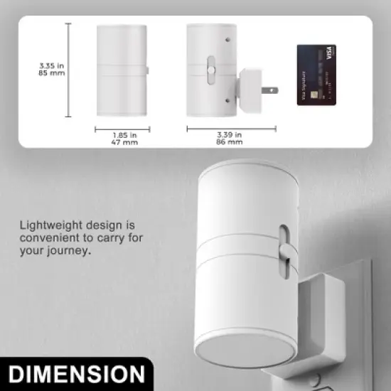 DORESshop White LED Night Light Plug-In 2-Pack, 3000K Soft White, 0&uml;C100LM Dimmable with Sensor, Modern Wall Nightlight image {1}