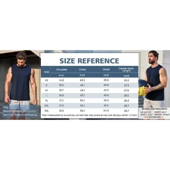 COOFANDY Men's 3 Pack Workout Tank Tops Gym Muscle Tee Bodybuilding Fitness Sleeveless T Shirts S-XXXL image {7}