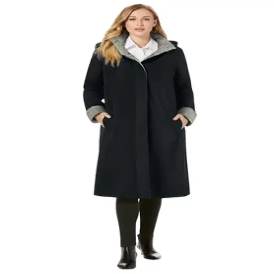 Jessica London Women&rsquo;s Plus Size Contrast Hood Raincoat image {3}
