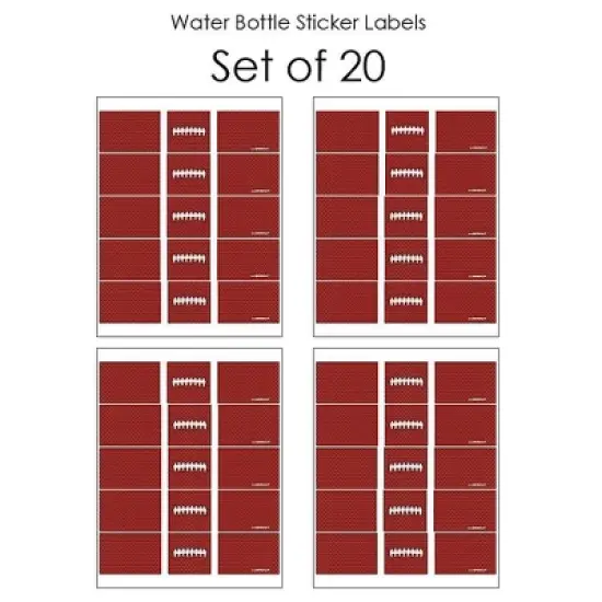 Big Dot of Happiness End Zone - Football - Baby Shower or Birthday Party Water Bottle Sticker Labels - Set of 20 image {4}