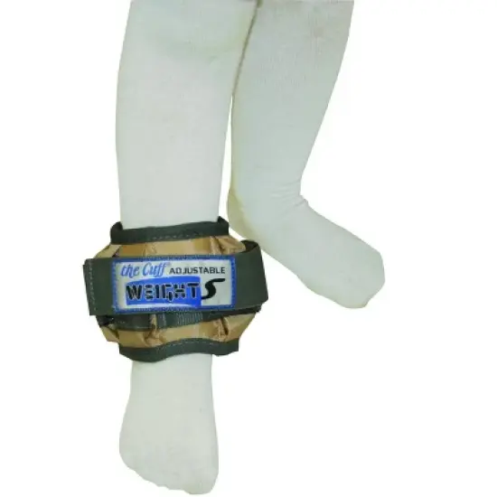 The Adjustable Cuff pediatric ankle weight - 2 lb - 12 x 0.17 lb inserts - Tan - pair image {1}