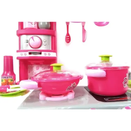 Link Worldwide Little Chef 31pc Set Deluxe Kitchen Appliance Cooking Play Set With Lights & Sound - Pink image {1}