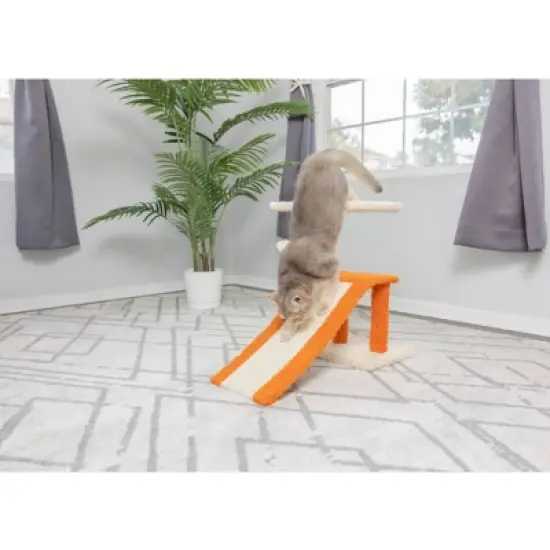 Armarkat 2-Level Platform Real Wood Cat Scratcher with Sisal Carpet Ramp image {5}