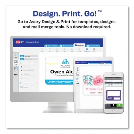 Avery Clip-Style Name Badge Holder with Laser/Inkjet Insert, Top Load, 4 x 3, White, 100/Box image {4}