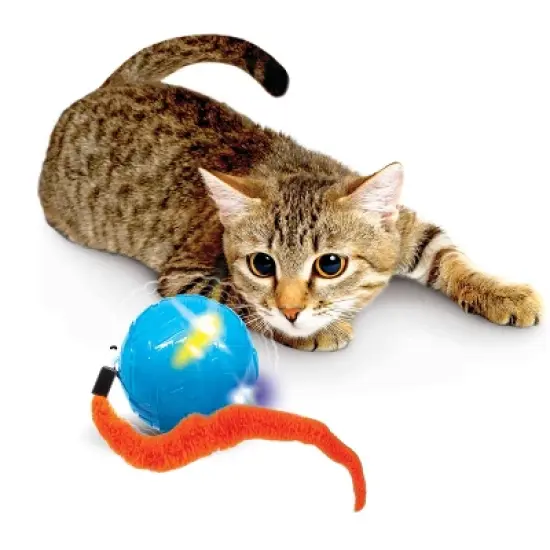 Nerf Cat Wiggle LED Ball with Tail Cat Toy - Blue/Orange - 3.5" image {4}