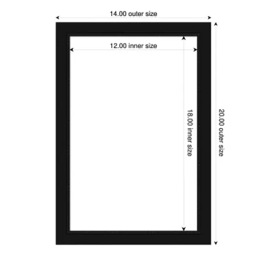 Amanti Art Avon Black Narrow Framed Dry Erase Magnetic Board image {4}
