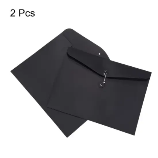 Unique Bargains Paper Document Letter Organizing A4 File Envelopes Balck 2 Pcs image {2}