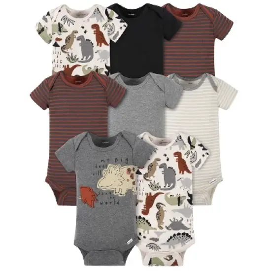 Gerber Baby Boys' Short Sleeve Onesies&reg; Bodysuits, 8-Pack image {16}