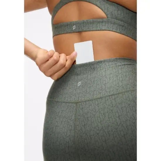 Peloton Women's Cadent High Rise Bike Short 7", Green Fog Crosshatch image {3}