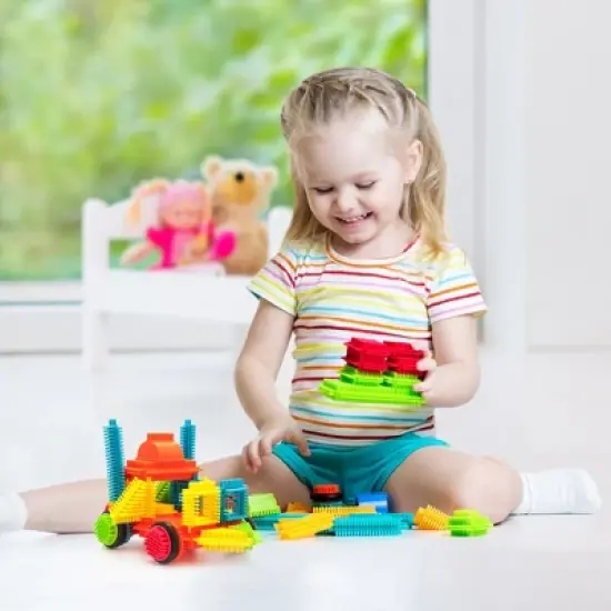 PicassoTiles&reg; Bristle Lock Tiles Building Blocks, 120-Piece image {6}