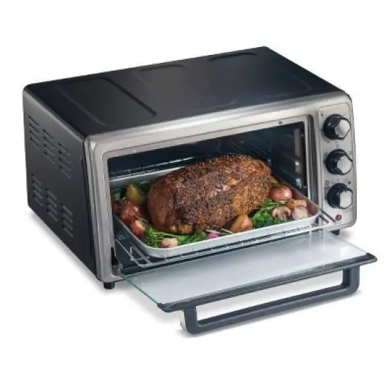 Hamilton Beach Sure-Crisp Air Fryer Toaster Oven Black - 31418: Countertop, 1400W, Dishwasher-Safe Parts, Freestanding image {2}