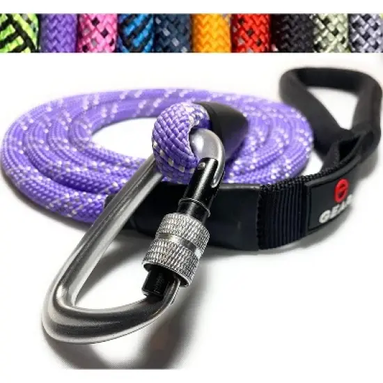 Enthusiast Gear Reflective Rope Dog Leash with Locking Carabiner for Large Medium Small Breeds and Puppy (6&rsquo; Feet) image {16}