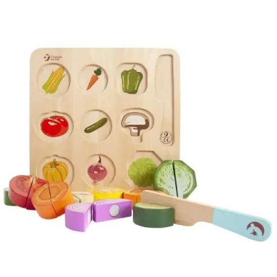 Classic World Cutting Fruits & Vegetables Wooden Puzzles - Set of 2 Puzzles image {3}