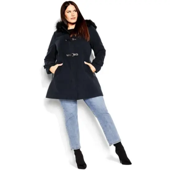 Women's Plus Size Wonderwall Coat - navy | CITY CHIC image {3}