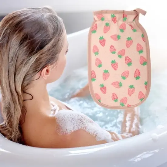 Unique Bargains Shower Gloves 8.86"x5.71" Pink 1 Pc image {1}